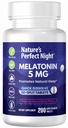 Notte perfetta della natura | Melatonin 5mg | 200 compresse di dissolvenza rapida | Natural Mixed Berry Flavor |Potenza preferita | Sugar Free | Vegan | Gluten Free | Dimensione del valore