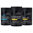 Ricerca sportiva Magtein Magnesio L-Threonate Capsule (2000 mg, 90 capsule), Vitamina Vegana D3 + K2 w / Olio di cocco organico (5000iu VIT. D 100mcg Mk7 VIT. K, 60 Softgels) e L-teanina (200mg, 60 ct)