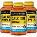 Citrato di calcio naturale MASON Plus Vitamina D3, 6 mesi di alimentazione, rafforza la funzione del muscolo & Bone Salute, 3 confezione