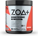 ZOA+ Zero Sugar Pre Workout Powder, Fruit Punch - Certificato NSF per lo sport con elettroliti, creatina, Beta Alanine, Ginkgo Biloba, 200mg Caffeina - 25 Serve