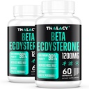 1200MG Beta Ecdysterone Supplemento, 98% Purezza Massima Ecdysterone Supplementi per massa muscolare magra, prestazioni atletiche e resistenza, 120 capsule