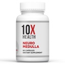 10X Salute Neuro Medulla Brain Supplemento - Nootropics Brain Support Supplemento per cervello, memoria e messa a fuoco - Integratori di memoria con vitamina B1 & B3, Zinc, Ginkgo Biloba & More - 60 Capsule