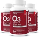 Elementi essenziali Omega-3 Fish Oil Supplement con EPA & DHA | Acidi grassi per il supporto immunitario, cuore e cognitivo | 60 Softgels (3-Pack)