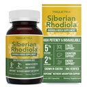 Max Strength Siberian Rhodiola®: Rhodiola Rosea 5% Rosavins, 2% Salidroside & BioPerine® per l'assorbimento potenziato – aiuta il supporto Stress, Energy & Focus* – Cresciuto in Siberia, DNA verificato (60 capsule)