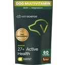 VetriScience Senior 27+ Active Health Chews, Canine Plus Daily Multivitamin per cani senior, Vitamine bilanciate, Minerali e Antiossidanti, Assistenza sanitaria e benessere, Veggie, 60 Conte