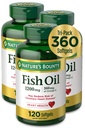 Bounty Fish Oil, 1200mg, 360mg di Omega-3, 120 (3 Pack , 360 Total) Softgels 120 Softgels