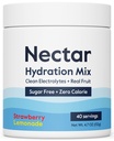 Polvere di elettroliti senza zucchero di Nectar - Frutta organica No Zucchero o Calorie - Polvere di idratazione per il sollievo e la reidrazione di disidratazione - Keto e Paleo (Strawberry Lemonade 40 Serving Tub)