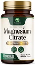 Citrato di Magnesio 1000mg - Integratore di Magnesio ad alto assorbimento Supporta il muscolo, Bone, Nerve e salute del cuore - Pillole complessi di Magnesio ad alta resistenza - Non OGM, Formula di energia Premium - 60 capsule