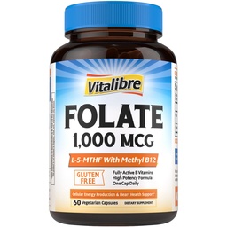 Methyl Folate 1000 mcg, Heart & Blood Health, Healthy Nervous System