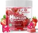 Magnesio Glycinate Soft Chews, aroma di fragola. Chewable Sugar Free Potassium Magnesium Chews with Magnesium Glycinate, Vitamina D, B6, e CoQ10 per il supporto e il sonno calmi per adulti, 60 giorni di alimentazione