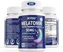 Melatonina 50 mg per gli adulti - Extra Forza 9-in-1 Dissolvere veloce Sublingual - w/Vitamin D3 & MSM, Relaxing Herbal Blend-Ashwagandha, Lemon Balm, Passionflower,Chamomile, Sugar Free, Vegan 180 Servings