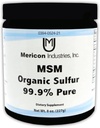 Mericon Industries MSM Organic Sulfur Powder | MSM Supplemento per l'infiammazione, la crescita dei capelli, la pelle sana, e l'energia aumentata | Non OGM, Vegan, Gluten Free, Soy Free (8oz)