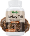 Parker Naturals Turchia Tail Mushroom Capsule - Integratore di funghi organici per il supporto sanitario del sistema immunitario - 1000 mg Premium Mushroom Supplements - 240 Capsule