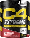 C4 Extreme Pre Workout Powder Fruit Punch | Preworkout Energy Supplement per gli uomini e le donne | 200mg Caffeina + Beta Alanine + Creatina | 60 Serve