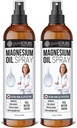 Pure Topical Magnesium Oil Spray, Ultra Fast Absorption per una migliore salute, Pure Zechstein Brine - (2 Bottiglie Value Pack)