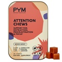 PYM Attenzione chews supporto per la procrastinazione, messa a fuoco e produttività, 20 conte | 518mg L-carnitina, 54 mg di tirosina, 11mg L-Taurine, Caffeine-Free | All-Natural Mood Boost supplemento Made in USA