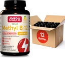 Jarrow Formulas Extra Strength Methyl B-12 1000mcg, Integratore alimentare per la produzione di energia cellulare e il supporto della salute del cervello, 100 compresse masticabili aromatizzate al limone, alimentazione di 100 giorni, pacchetto di 12