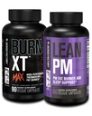 Jacked Factory 24/7 Fat Burner Stack - Burn XT MAX High Performance Fat Burner (90 capsule) - Lean PM Nighttime Sleep Support for Weight Loss and Appetite Suppression (60 capsule)