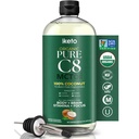 Keppi Organic MCT Olio - Aromaless C8, Non OGM, Certificato Organico, Senza Glutine, Olio di palma, Vegan, Kosher, Halal, Olio di cocco da 16 oz