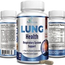 Integratore di supporto polmonare, Cleanse polmonare & Lung Detox Formula, Supporto per la salute polmonare per polmoni chiari, Respirazione confortevole, Salute Bronchiale, 60 capsule