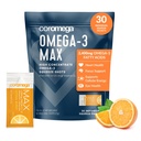 Coromega MAX 2400mg Omega-3 Fish Oil + Vitamina D Squeeze Packets, Wild-Caught, No Fishy Taste - 3X Migliore assorbimento di Softgels, Supporta la salute del cervello e del cuore (30 Serve, Citrus Burst)