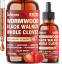 Satoomi 8in1 Gocce liquide di Wormwood con noce nera, chiodi interi e 5 di più - 60ml per 60 giorni di alimentazione