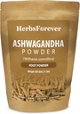 HerbsForever Ashwagandha Root Powder 454g I Winter Cherry, Non-GMO, Vegan, Gluten-Free I Ayurvedic Stress-Buster Supports Energy Booster, Vitality & Rejuvenator Total Wellness Massima resistenza