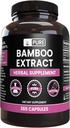 PURE ORIGINAL INGREDIENTI estratto di bambù (365 capsule) Nessun filler di magnesio o di riso, sempre puro, verificato il laboratorio