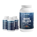 CORREXIKO supplemento di collagene marino pillole & polvere Bundle 3 mesi di alimentazione - Include 10.000mg doppio collagene idrolizzato polvere 1kg & 1800mg Peptides collagene 360 capsule - per capelli, pelle & unghie