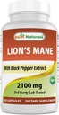 Migliore Naturals Lions Mane Mushroom Supplemento 2100mg - 120 Capsule - Supporta Clarity Mentale, Focus & Immune Salute - Aggiunto Pepe Nero per Assorbimento Massimo