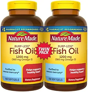 Olio di pesce Burp-Less, 1200mg, 360mg Omega 3, 150ct
