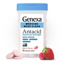 Genexa 3 Pack compresse masticabili pulite | Carbonato di calcio di massima resistenza per bruciore di stomaco, indigestione acida e sollievo di stomaco | Dye Free, 0% additivi artificiali | Sapore di bacche, 216ct