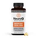 LifeSeasons NeuroQ Memory DHA-400 - Omega-3 Fish Oil Supplement - Mental Performance & Balance - Supporta la salute del cervello neuro - protegge contro la perdita di memoria e migliora la messa a fuoco - 120 Softgels