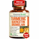 Quercetina con Bromelain curcumina curcuma curcuma Supplemento – Allergy Relief, Joint & Immune Support – Integratore currico organico con pepe nero (Bioperine) – 180 capsule Quercetin 500mg