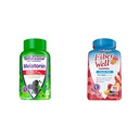 Vitafusion Extra Forza Melatonin Gummy Vitamine, 5mg, 120 ct Gummies & Fibra Bene Zucchero Fibra gratuito Supplemento, Peach, Fragola e BlackBerry integratori aromatizzati, 90 Conte