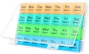 Grande organizzatore di pillole mese 28 giorno di stoccaggio dell'organizzatore di farmaci per settimana, grandi scomparti della cassa del latte della polvere-proof il contenitore di viaggio del reminder del medico per le vitamine/olio di filtrazione/pacchetti