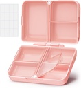 AUVON Daily Pill Organizer si adatta con il tuo borsa o tasca, compatto Travel Pill Box Case con Slim Folding Design e cerniere a lunga durata per mantenere la vitamina, olio di pesce, supplemento o gioielli (Pink)