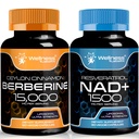 WELLNESS LABSRX NAD Supplemento, 1500mg - NAD+ con ResveratroloBerberine 1500mg - Berberina con cannella di Ceylon