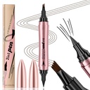 Q710 2in1pen,4-Tip Brow pen&Eyeliner,Dcuble-ended design, trucco del sopracciglio selvatico, penna del sopracciglio microblading, impermeabile, Nib soft, con un ictus liscio(2#Dark Brown)