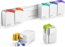 Organizzatore di pillole settimanali, Extra grande scatola di pillole, Rimovibile caso di pillole giornaliere, Daily Pill Container 7 giorni impermeabile, Stickable Medicine Holder Vitamin Case per Anziani, Pazienti artrite, Bambini