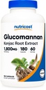 Nutricost Glucomannan 1,800mg Per Serving, 180 Capsule - Natural Fiber Source, Non-GMO, Gluten Free