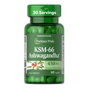 Puritan's Pride KSM-66 Ashwagandha® 450mg, supplemento dietetico altamente concentrata per il sollievo dalla tensione, il miglioramento del umore e il supporto della memoria, 1 mese di alimentazione, 60 capsule