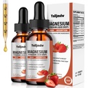 Magnesio Glycinate Gocce Liquide, 1000 mg Supplemento di Magnesio Liquido con Bromelain, Vitamina B6 C D, Complesso di Magnesio ad Alta Assorbimento per Notte, Supporto Muscolo & Energia, 2 Fl Oz (Pack of 2)