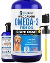 Olio di pesce Omega 3 per cani - Meglio di olio di salmone - Supplemento di olio di pesce del cane per ridurre il taglio e il prurito - Supporta giunti, cervello e salute del cuore - Supplemento di pelle e cappotto - Olio di pesce liquido