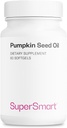 Supersmart - Olio di semi di zucca Supplemento 1000mg al giorno (+ Vitamina E) - Olio di semi di zucca per la crescita dei capelli | Non-GMO & Gluten Free - 60 Softgels