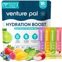 Imballaggio della polvere dell'elettrolita senza zucchero di Venture Pal - Imballaggio di idratazione del liquido giornaliero IV | Miscela di bevanda degli elettroliti con 5 vitamine & 7 elettroliti | Keto Friendly | Non OGM | Vegan certificato | 16 Sticks