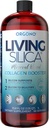 Liquido di Booster del collagene della silice vivente | Vegan Collagen Boosting Drink | Supporta la produzione sana del collagene e dell'elastina per il supporto del giunto e dell'osso, pelle di garofano, capelli forti e unghie.