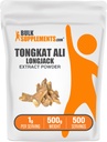 BulkSupplements.com Polvere di Estratto di Longjack - Estratto di Tongkat Ali, Tongkat Ali per Uomini & Donne - Gluten Free, 1g per Serving, 500g (1.1 lbs) (Pack of 1)