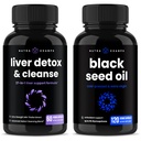 NutraChamps Liver Cleanse Detox e Black Seed olio capsule Bundle