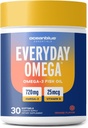 Oceanblue Omega 3 supplemento per le donne | Burpless Fish Oil 720mg con vitamina D3 | Heart Immune Support, Molecularly Distilled Orange Flavor (30 Count One a Day Omega)